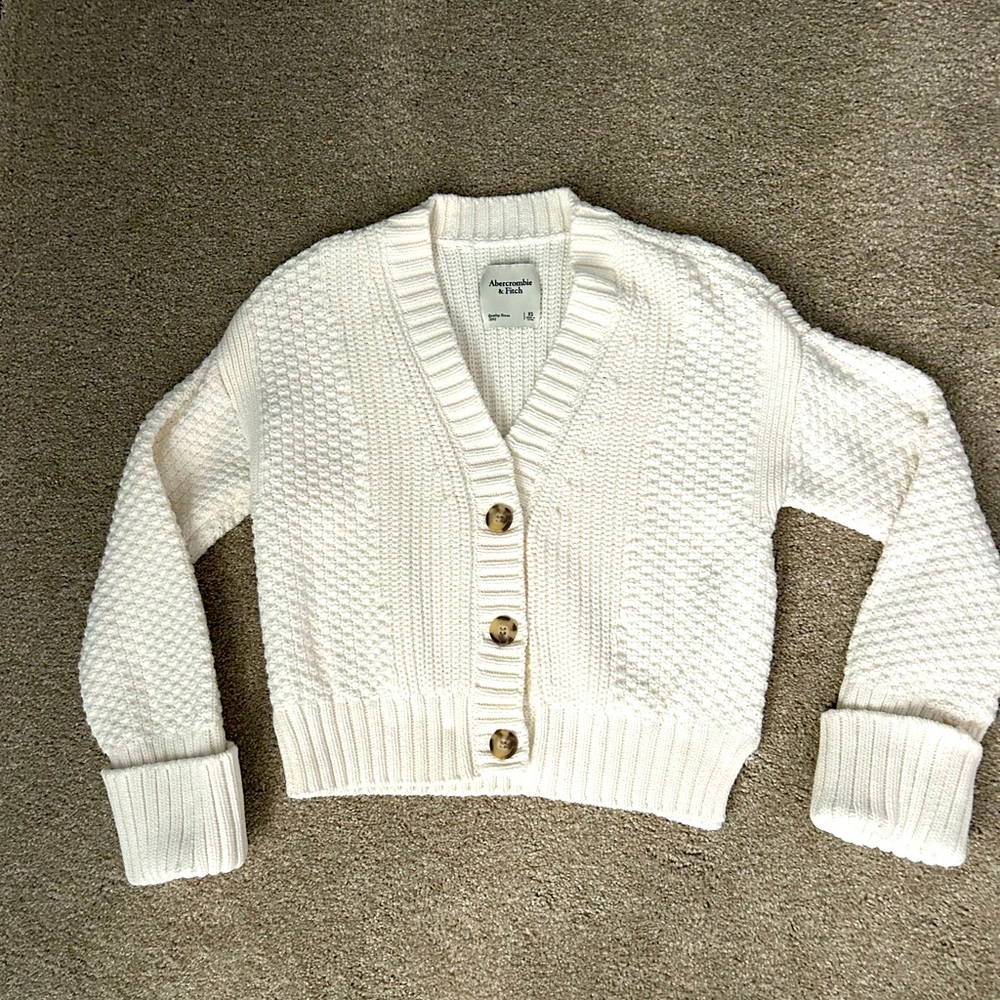 Abercrombie & Fitch Cream Cardigan